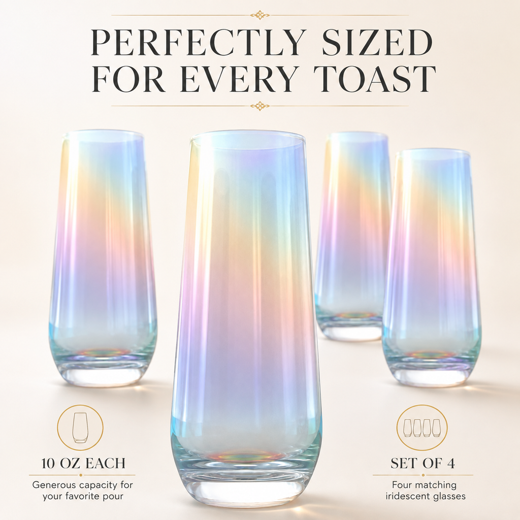 Iridescent Luster Pearl Radiance Set Premium Barware Gift Elegant Drinkware Collection