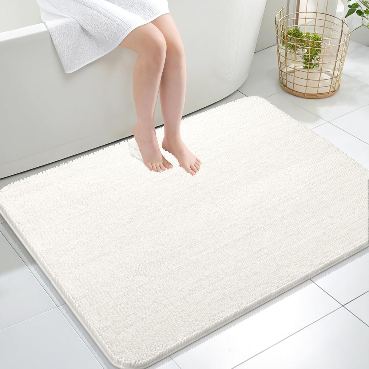 OLANLY Bathroom Rugs 30x20, Extra Soft Absorbent Chenille Bath Rugs