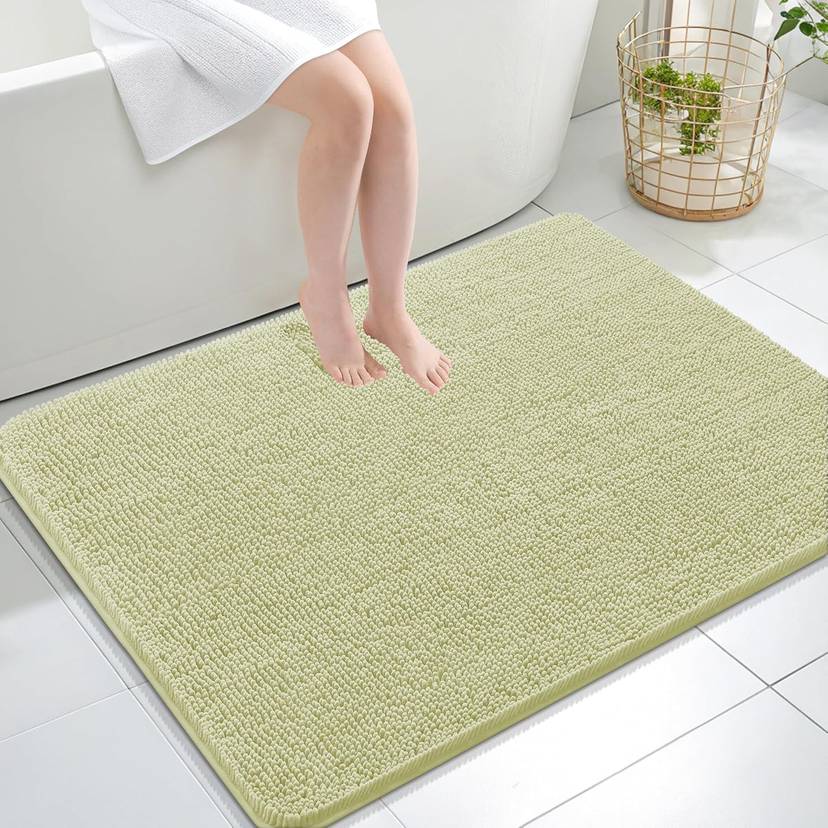 OLANLY Bathroom Rugs 30x20, Extra Soft Absorbent Chenille Bath Rugs