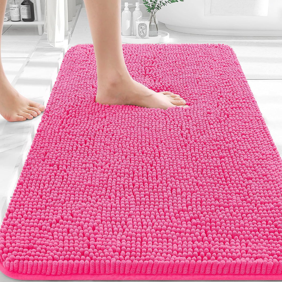 OLANLY Bathroom Rugs 30x20, Extra Soft Absorbent Chenille Bath Rugs