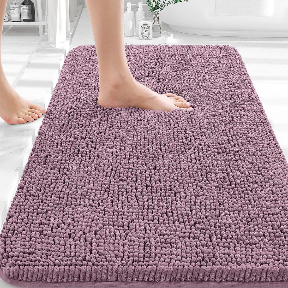 OLANLY Bathroom Rugs 30x20, Extra Soft Absorbent Chenille Bath Rugs