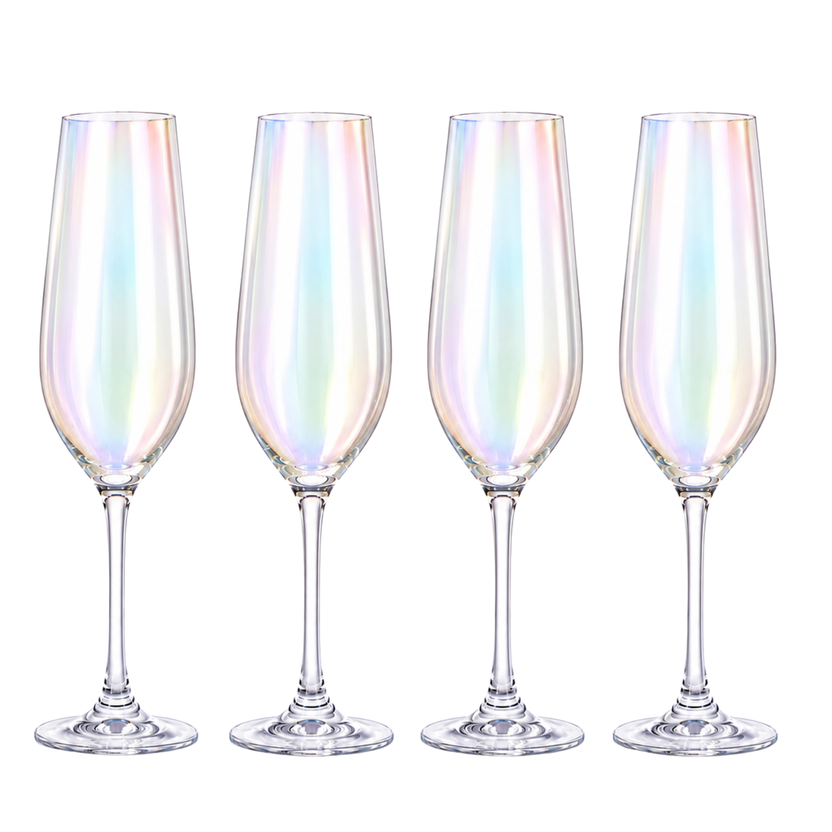 Iridescent Champagne Glasses Premium Barware Gift Elegant Drinkware Collection