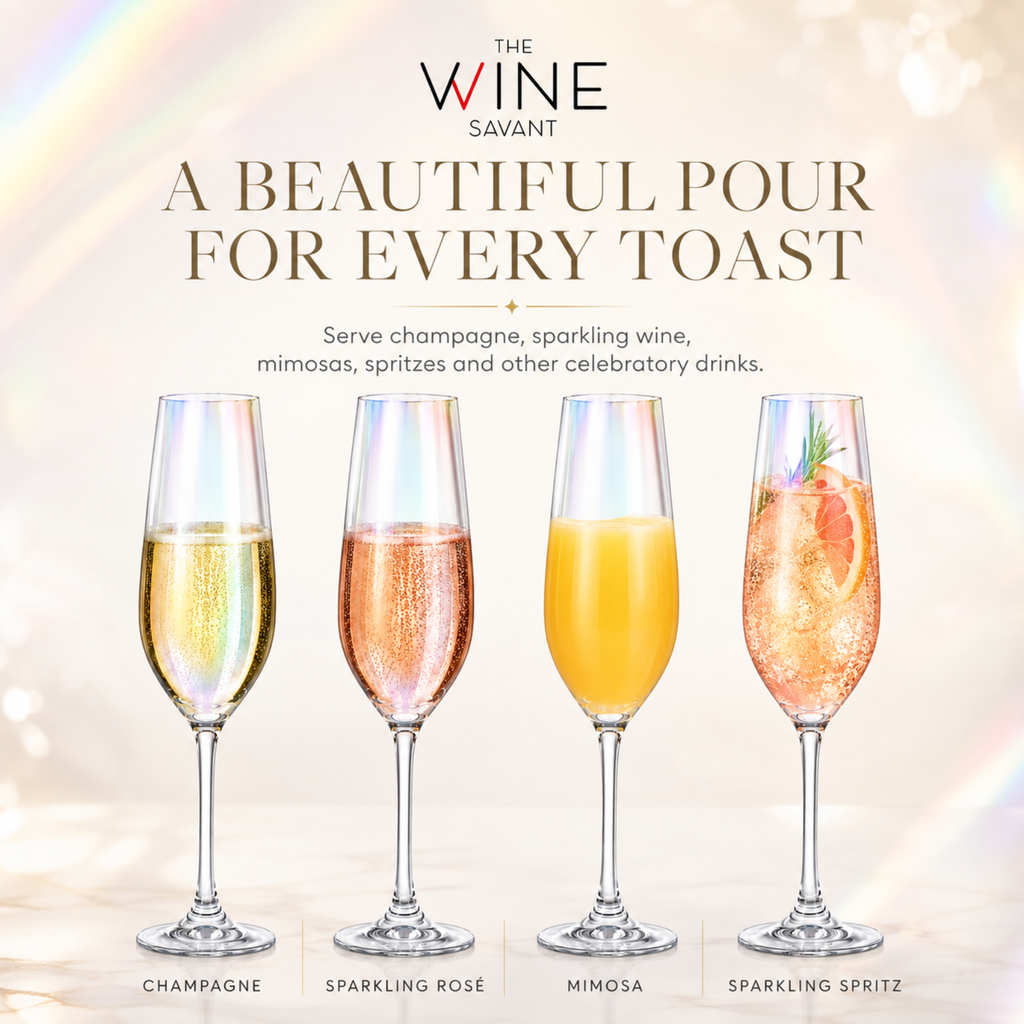 Iridescent Champagne Glasses Premium Barware Gift Elegant Drinkware Collection
