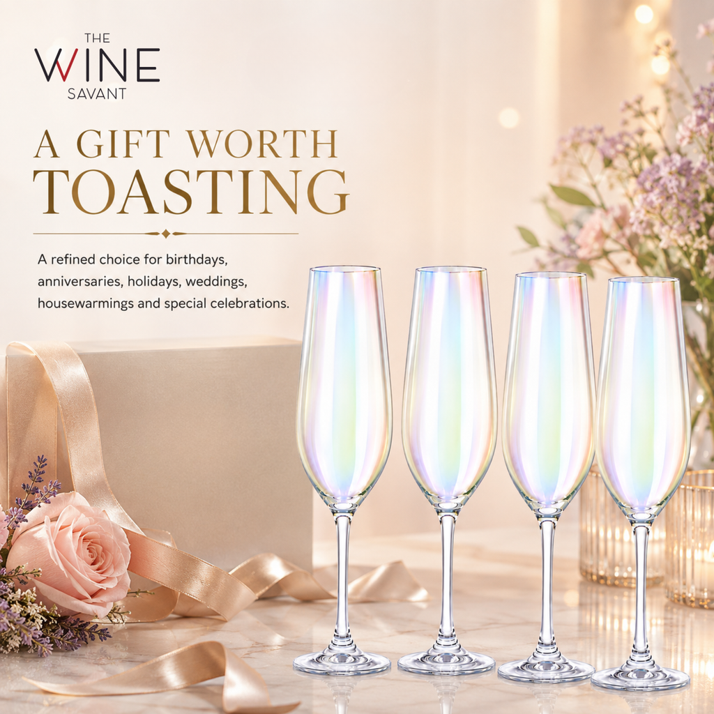Iridescent Champagne Glasses Premium Barware Gift Elegant Drinkware Collection
