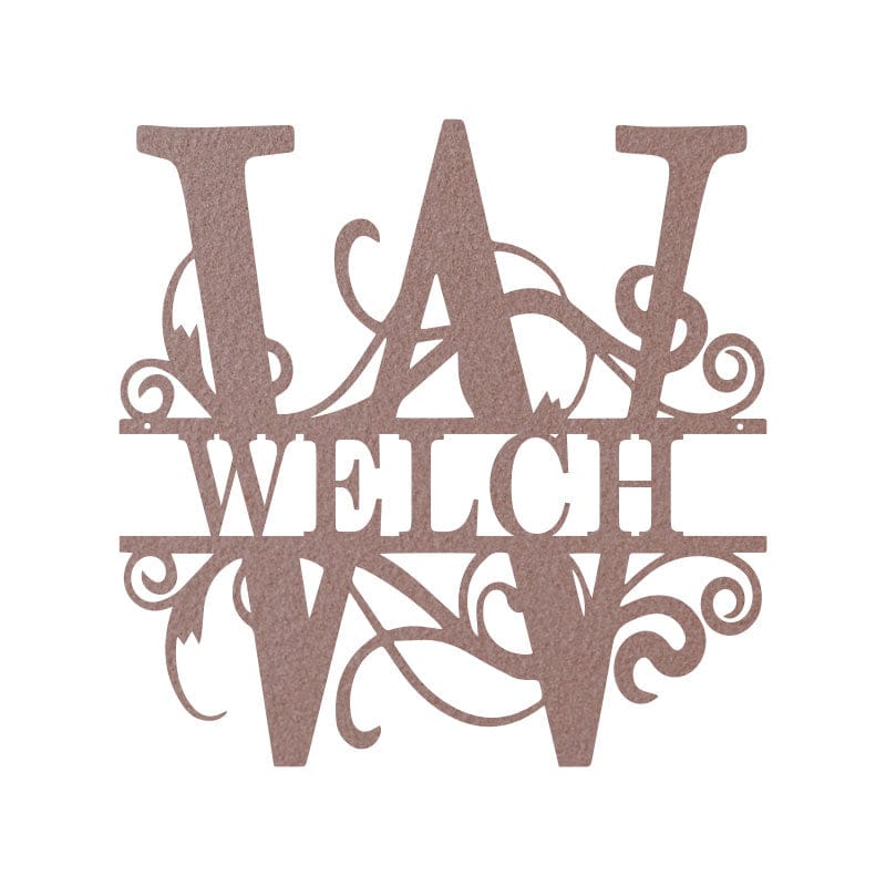 Split Letter Monogram - Metal Sign