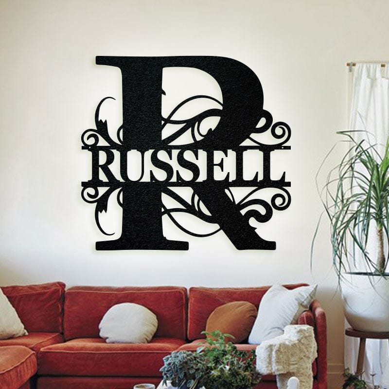 Split Letter Monogram - Metal Sign