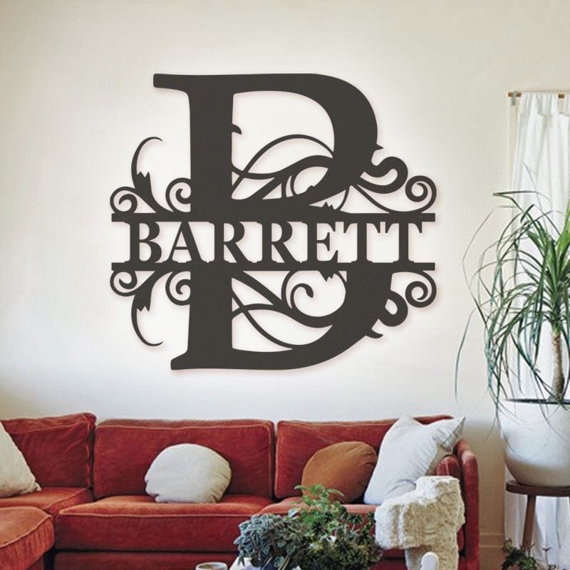 Split Letter Monogram - Metal Sign