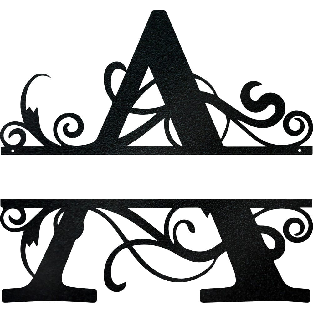 Split Letter Monogram - Metal Sign