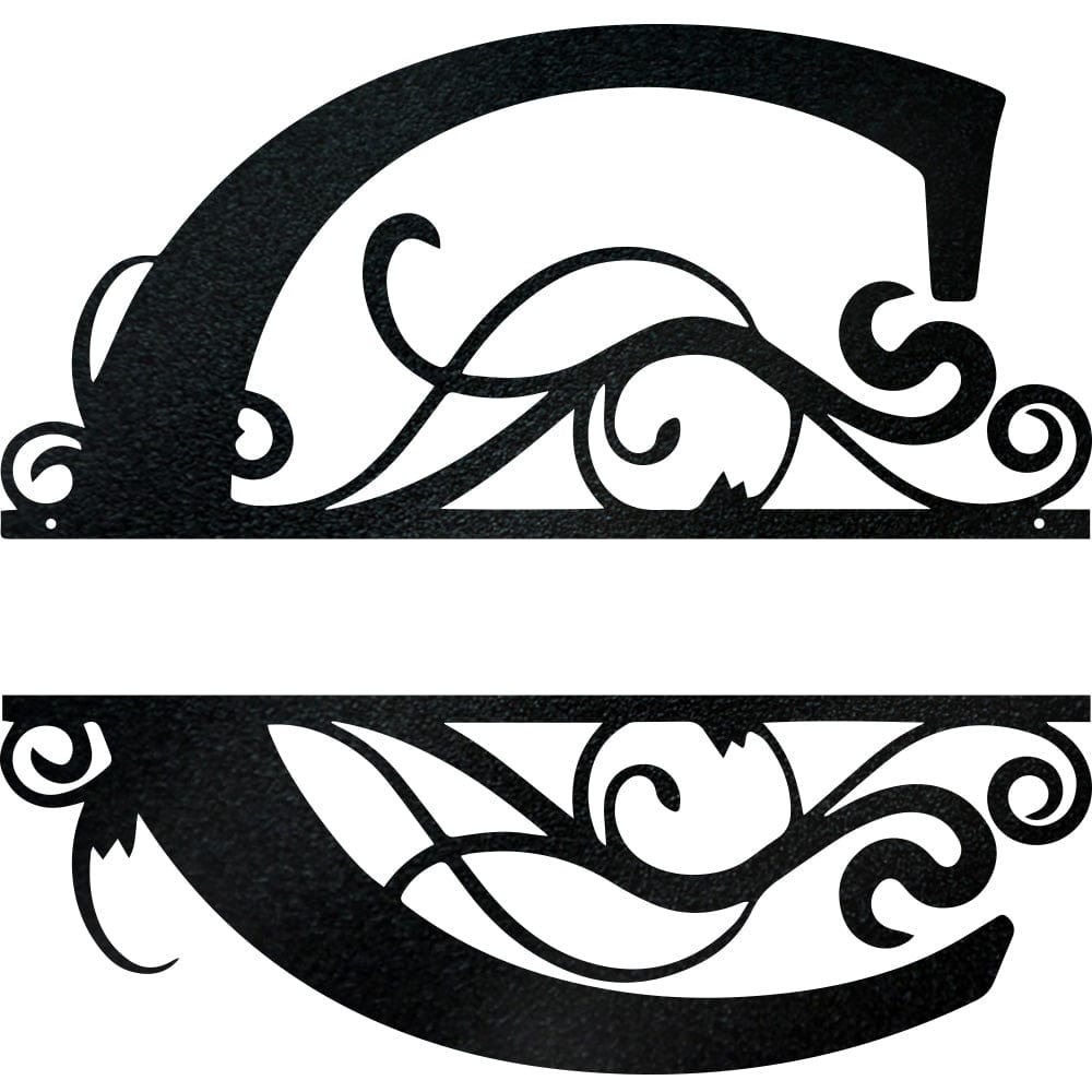 Split Letter Monogram - Metal Sign